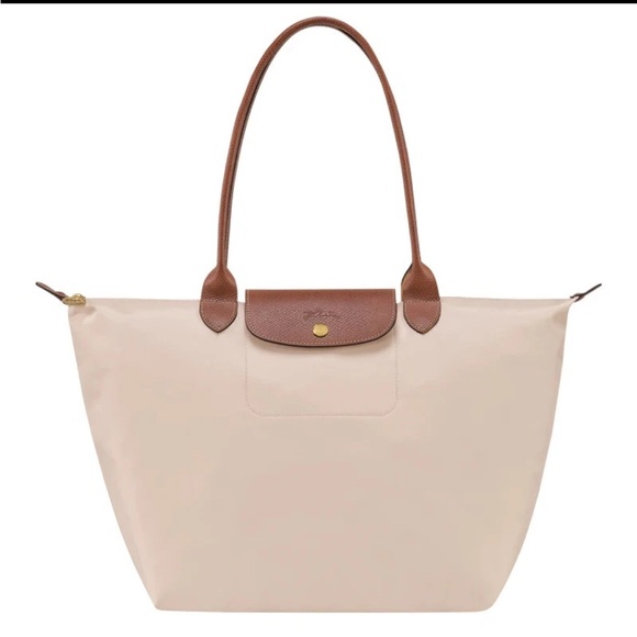 Longchamp Handbags - Longchamp Cream and Brown Tote Bag